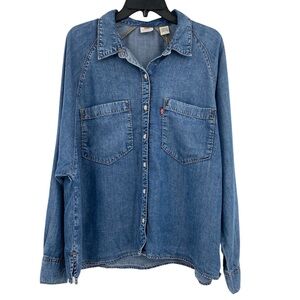 Levi's Blue Denim Button Down Shirt